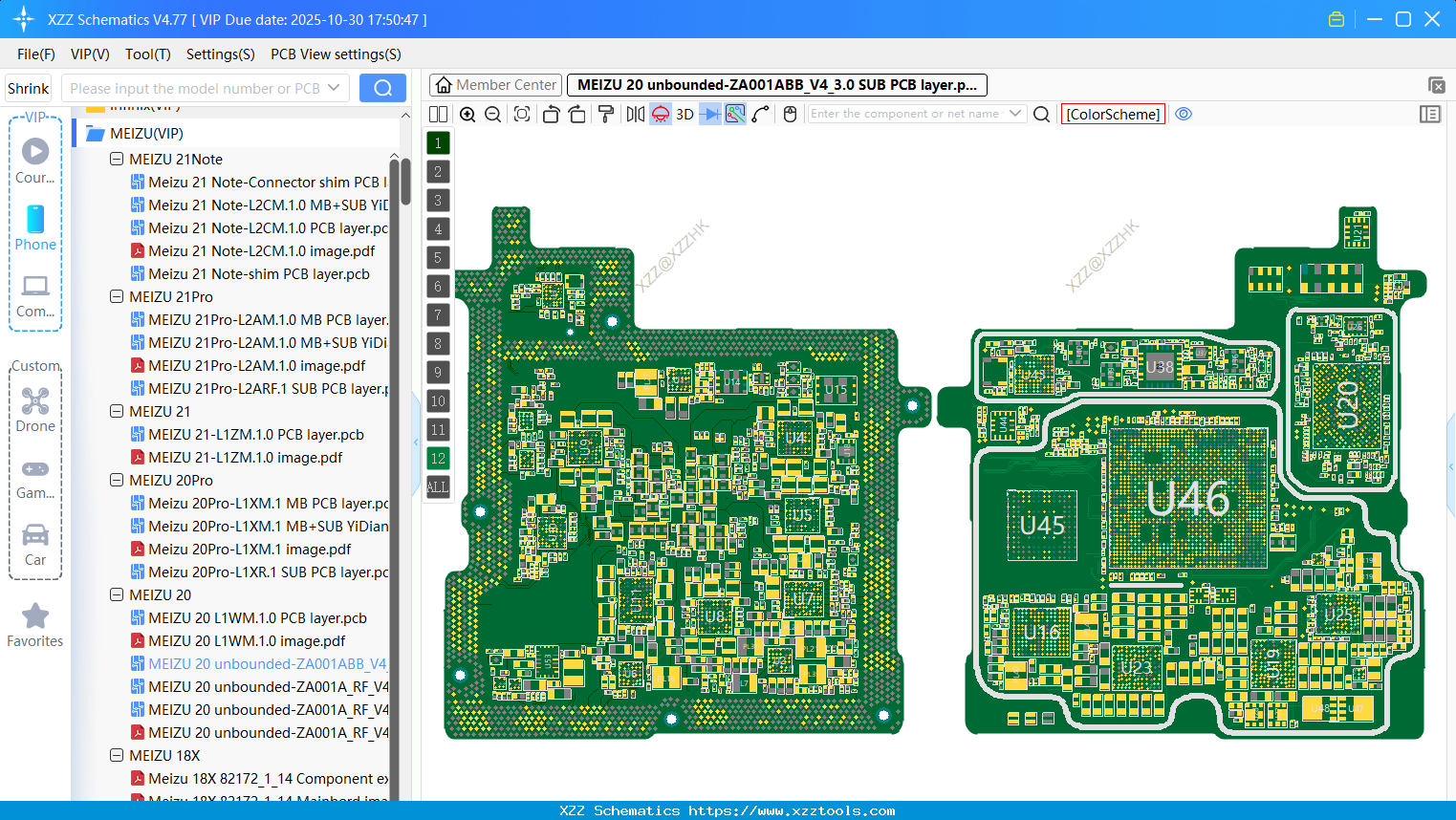 MEIZU 20 Unbounded-ZA001ABB_V4_3.0 SUB PCB Layer